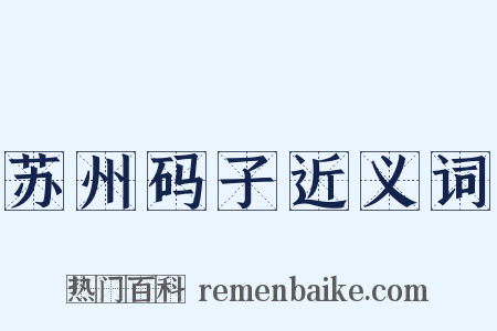 苏州码子近义词是什么意思的图片
